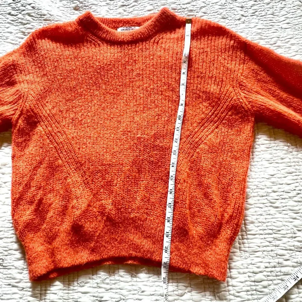Veronica beard melinda crew neck sweater deep orange size S - Picture 10 of 11
